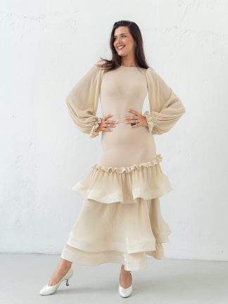Ivory Pleated Skirt