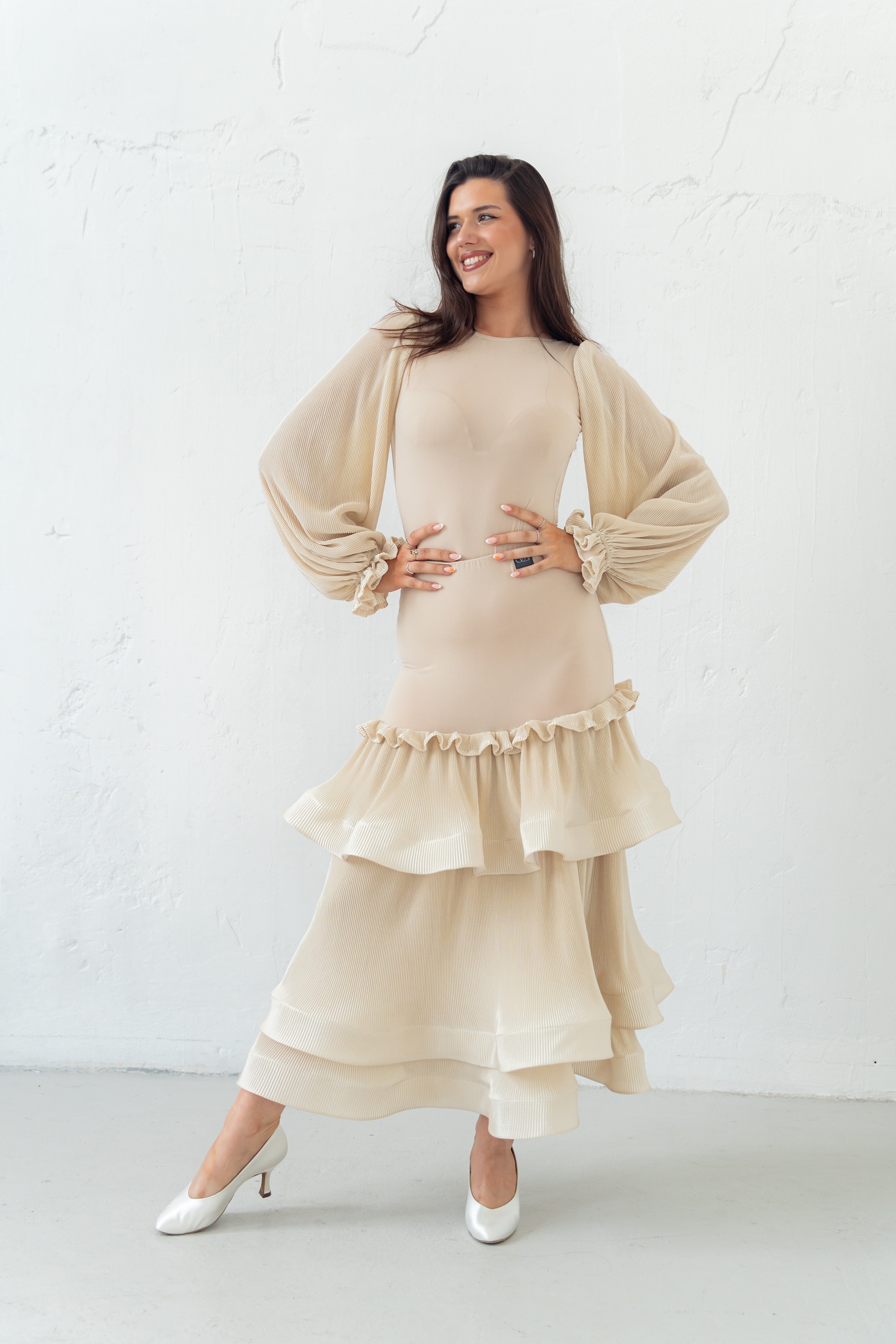 Ivory Pleated Skirt